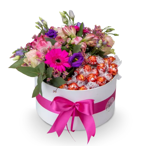 Květinový box s mléčnou čokoládou